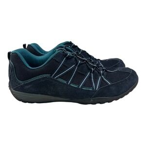 Croft & Barrow Womens Dark Blue Suede Mesh Lace Up Walking Shoes Size 8.5 Medium